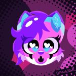  1:1 :o blue_body blue_fur canid canine female fox fur gracie_bell hair hi_res lineless mammal multicolored_body multicolored_fur open_mouth pink_body pink_fur purple_hair white_body white_fur 