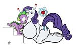  &lt;3 anthro anthrofied badgerben big_breasts breasts dragon duo equine female friendship_is_magic horn horse huge_breasts hyper hyper_breasts kissing levitation magic male mammal my_little_pony pony rarity_(mlp) scalie spike_(mlp) unicorn 