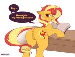 absurd_res anatomically_correct anus bedroom_eyes biped blush book butt butt_focus cutaway cutie_mark ears_down equestria_girls equid equine female feral fluffyears genitals hasbro hi_res horn horse imminent_sex inviting inviting_to_sex kanaeshka looking_at_viewer looking_back mammal my_little_pony mythological_creature mythological_equine mythology narrowed_eyes neck_tuft open_mouth pivoted_ears plot_focus pony puffy_anus pussy reading reading_book seductive solo speech_bubble standing sunset_shimmer_(eg) talking_to_viewer tuft unicorn unicorn_horn