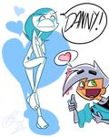  &lt;3 clothing crossover danny_fenton danny_phantom epic_face female gloves green_eyes hair jenny_wakeman machine male mechanical meme my_life_as_a_teenage_robot nude robot screws white_hair 