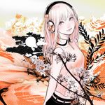  headphones lips long_hair looking_at_viewer megurine_luka pink_eyes pink_hair solo taka_(frostbite) vocaloid 