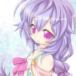  braid kami_jigen_game_neptune_v long_hair lowres neptune_(series) purple_eyes purple_hair pururut ribbon seia_megumu solo 