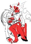  bad_id bad_pixiv_id barefoot demon_girl glasses gyehu horn horns kneesocks_(psg) long_hair multiple_girls panty_&amp;_stocking_with_garterbelt ponytail red_skin scanty_(psg) siblings sisters sketch spot_color 