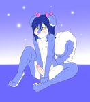  blue_fur blue_hair blue_theme blush bow bows canine cute digitigrade dog erection fur gay girly hair hindpaw humanoid_penis husky ian liontaro male mammal mutt nude paws penis sitting solo spread_legs spreading toes 