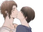  axis_powers_hetalia bad_id bad_pixiv_id black_hair brown_hair closed_eyes greece_(hetalia) japan_(hetalia) japanese_clothes kimono kiss male_focus multiple_boys smile yaoi 