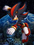 2024 5_fingers absurd_res anthro black_body black_fur black_nose boots bracelet chest_tuft clothing crt crt_effect earth eulipotyphlan fingers fist footwear fronkus full-length_portrait fur gloves handwear hedgehog hi_res jewelry male mammal multicolored_body multicolored_fur planet portrait pose red_body red_eyes red_fur rocket_boots sega shaded shadow_the_hedgehog shoes signature solo sonic_the_hedgehog_(series) space tuft white_clothing white_gloves white_handwear