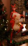 3d_(artwork) 5:8 animatronic balls big_balls big_breasts big_butt big_penis blender_cycles blonde_hair breasts butt christmas christmas_tree clothing container cup digital_media_(artwork) fire five_nights_at_freddy&#039;s footwear foxy_(fnaf) freekiller genitals gift glowing glowing_eyes golden_body_parts hair hi_res high_heels holding_container holding_cup holding_object holidays huge_balls huge_breasts huge_butt huge_penis huge_thighs intersex leaning_on_wall looking_at_viewer machine metallic_body penis plant relaxing robot scottgames shoes solo thick_thighs tree