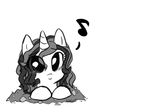  blush cute equine female friendship_is_magic hair horn looking_at_viewer mammal monochrome musical_note my_little_pony plain_background solo twilight_panda two_tone_hair unicorn white_background 