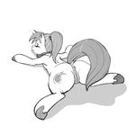  anus blush butt cutie_mark equine eyes_closed female feral flash_flood_(mlp) greyscale horse invalid_tag kevinsano lying mammal monochrome my_little_pony nude on_front original_character plain_background pony ponytail pussy raised_tail solo white_background 