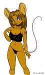  &lt;3 bottomless bra breasts brown_eyes brown_hair camel_toe cleavage clothed clothing david_a_cantero devil_horns devil_tail ear_piercing ear_rings edit female hair half-dressed makeup makup mammal mouse nipples panties piercing rodent solo standing tattoo underwear undressing 