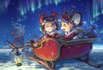  3boys animal_ears aurora blush closed_eyes dog_boy facing_another fake_antlers furry furry_male gift gloves goggles goggles_on_headwear holding holding_sack hood hood_down hoodie lamp lou_(world_flipper) male_focus mouse_boy mouse_ears multiple_boys night night_sky nimbus_(world_flipper) pants red_gloves red_hoodie red_pants runny_nose sack santa_costume sky sleigh snot snot_trail snow snowing sven_(world_flipper) tail tiger_boy tiger_ears tiger_stripes tiger_tail waahurikya watchtower wavy_mouth wooden_wall world_flipper 