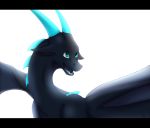  2017 blue_eyes digital_media_(artwork) dragon horn membranous_wings open_mouth spines tarkir teeth tongue wings 
