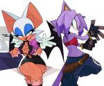 anthro bat big_breasts big_ears black_bottomwear black_clothing black_nose black_skirt blaze_the_cat blue_bottomwear blue_clothing blue_eyeshadow blue_gloves blue_handwear blue_mary blue_pants bottomwear bracelet breasts cleavage clothed clothing cosplay crossed_legs domestic_cat duo dynablade2 eyeshadow felid feline felis female flat_chested forehead_gem fur gem gloves green_eyes handwear hi_res jewelry king_of_fighters looking_at_viewer loose_pants makeup mammal narrowed_eyes open_mouth open_smile pants purple_body purple_clothing purple_fur purple_topwear red_clothing red_topwear sega shermie simple_background sitting skirt smile sonic_the_hedgehog_(series) tan_body tan_fur thick_thighs topwear white_background white_body white_clothing white_fur white_gloves white_handwear wide_hips yellow_eyes