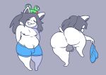 anthro balls belly big_butt body_hair bulge butt clothing fur genitals hair hairy_balls hat headgear headwear long_hair looking_at_viewer looking_back male male_anthro nipples nude pookibearnsfw presenting presenting_hindquarters short_stack solo tem tem_me_(poundfulpanda) temmie_(undertale) thick_thighs undertale undertale_(series) underwear undressing white_body white_fur