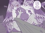 2024 anthro athene_(genus) atheniv avian beak bed_sheet bedding bird bodily_fluids caught_in_the_act caught_off_guard cheating_wife cocky cocky_smile duo english_text feathered_wings feathers feet female from_front_position genitals grabbing_sheets grimace grin gryphon hand_on_hip hand_on_torso hi_res hiding infidelity kneeling little_owl looking_at_viewer lying male male/female missionary_position monochrome mythological_avian mythological_creature mythology on_back open_door open_mouth owl penetration penis portrait_(object) pushing_away rozalid saliva saliva_on_beak saliva_on_tongue saliva_string sex sketch slightly_chubby slightly_chubby_male smile spread_legs spreading stardust_(kuda) surprised_expression sweat talking_to_viewer talons text toes true_owl walk-in wide_eyed wings