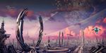  airplane building cityscape cloud culture_japan epic mecha mirai_millennium no_humans original pinakes planet planetary_ring realistic scenery science_fiction sky space_craft 