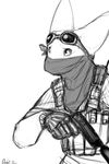  bandanna battlefield_3 big_ears black_and_white eyewear feline gloves goggles greyscale gun male mammal mask monochrome pistol plain_background radio ranged_weapon sketch soldier sphynx uniform vest walkie_talkie weapon white_background 