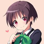  animated animated_gif blush chuunibyou_demo_koi_ga_shitai! heart kuromu_(underporno) looking_at_viewer purple_hair red_eyes school_uniform smile solo tsuyuri_kumin 