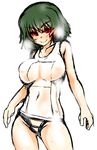  bad_anatomy borrowed_design breasts green_hair kazami_yuuka large_breasts mabuchoco_m one-piece_swimsuit red_eyes school_swimsuit short_hair sketch smile solo swimsuit touhou white_school_swimsuit white_swimsuit work_in_progress 