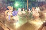  6+girls :3 :d ^_^ animal_ear_fluff animal_ears azuki_(nekopara) bathing blonde_hair blue_eyes blush braid breasts brown_eyes brown_hair cat_ears cat_girl cat_tail chocola_(nekopara) cinnamon_(nekopara) closed_eyes coconut_(nekopara) commentary_request convenient_censoring double_bun flat_chest green_eyes hair_bun indian_style kneeling large_breasts maple_(nekopara) medium_breasts minazuki_shigure multiple_girls navel nekopara nude onsen open_mouth outdoors profile purple_hair same-sex_bathing sayori_(neko_works) seiza shared_bathing short_hair sidelocks single_hair_bun sitting smile steam tail vanilla_(nekopara) wet white_hair yellow_eyes 