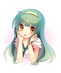  :d blush green_hair green_hairband hairband long_hair looking_at_viewer moe_on_drop open_mouth simple_background smile solo touhoku_zunko upper_body vocaloid voiceroid white_background yellow_eyes 