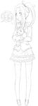  archellaura bad_id bad_pixiv_id copyright_request full_body greyscale highres layered_skirt lineart long_hair looking_to_the_side monochrome ponytail simple_background skirt solo stuffed_animal stuffed_toy white_background 