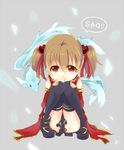  bad_id bad_pixiv_id bare_shoulders black_legwear brown_hair detached_sleeves dragon pina_(sao) red_eyes short_hair short_twintails silica sword_art_online thighhighs twintails yucco_kxoxc 