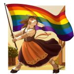 1:1 2025 absurd_res alpha_channel anthro apron artist_name bovid bramble_(hoof&amp;hearth) building caprine clothed clothing colored digital_drawing_(artwork) digital_media_(artwork) dress female fingers flag fur goat hair hatwolf hi_res hooved_fingers hooves horn house lgbt_pride lgbt_pride_month mammal pride_color_flag pride_colors shaded signature slightly_chubby solo text