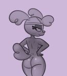  2025 anonymous_artist anthro armor arms_bent bedroom_eyes big_breasts big_butt big_eyes biped breasts bubble_butt butt canid canine canis closed_smile digital_drawing_(artwork) digital_media_(artwork) domestic_dog eyelashes female fingers fur fur_tuft glistening glistening_butt glistening_eyes glistening_legs guide_lines half-closed_eyes hands_on_hips hands_on_own_hips head_tuft head_turned headgear headgear_only helmet helmet_only humanoid_hands iris legs_together long_eyelashes looking_at_viewer looking_back looking_back_at_viewer mammal monochrome mostly_nude mostly_nude_anthro mostly_nude_female mouth_closed murphy_and_mitzi narrowed_eyes no_pupils pinup portrait pose purple_theme rear_view seductive side_boob sketch smile smiling_at_viewer snout solo standing tail thick_thighs three-quarter_portrait tuft zoe_(ajmarekart) 
