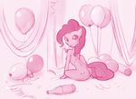  anthro anthrofied balloons bottle breasts butt condom condoms confetti cutie_mark equine female friendship_is_magic hair happy horse invalid_tag looking_back mammal mane monochrome my_little_pony nude party pink_and_white pink_theme pinkie_pie_(mlp) pony scorpdk side_boob solo 
