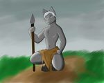  fur grey_fur hair invalid_color male mammal morose_ambrose polearm spear weapon whit_hair white_hair 