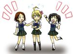  3girls black_hair blonde_hair brown_hair eleonore_kliesen hirano_miharu kazama_asuka ling_xiaoyu multiple_girls ootori_sen_na_gatsu ribbon school_uniform skirt tekken 