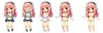  &gt;_&lt; :3 :d apron bandaid bandaid_on_pussy bandaids_on_nipples bikini blush breasts chibi closed_eyes headphones highres jewelry large_breasts long_hair naked_apron nitroplus nude open_mouth pasties pendant pink_eyes pink_hair raglan_sleeves shorts side-tie_bikini silver15 simple_background slippers smile super_sonico swimsuit v-shaped_eyebrows white_background xd 
