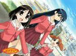  artist_request azumanga_daiou dutch_angle kasuga_ayumu mihama_chiyo multiple_girls sakaki school_uniform short_twintails smile twintails 