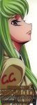  absurdres bangs c.c. code_geass green_hair highres long_hair nakatani_seiichi scan school_uniform solo 