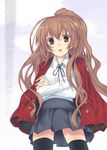  aisaka_taiga mizuki_makoto oohashi_high_school_uniform school_uniform solo thighhighs toradora! zettai_ryouiki 