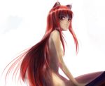  animal_ears artist_request holo long_hair nude red_eyes solo spice_and_wolf wolf_ears 