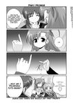  =_= ahoge blush closed_eyes comic fate_testarossa greyscale hard_translated heart lyrical_nanoha mahou_shoujo_lyrical_nanoha_strikers mikage_takashi military military_uniform monochrome multiple_girls pinky_swear side_ponytail takamachi_nanoha translated tsab_ground_military_uniform uniform vivio 