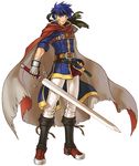  blue_hair cape fire_emblem fire_emblem:_souen_no_kiseki ike kita_senri male_focus official_art solo sword weapon 