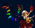  blonde_hair blood flandre_scarlet hat popoin rainbow_order red_eyes ribbon solo touhou wings 