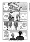  1girl ? auris_gaiz comic glasses greyscale hard_translated lyrical_nanoha mahou_shoujo_lyrical_nanoha_strikers mikage_takashi military military_uniform monochrome salute translated uniform 