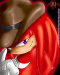  cute echidna hat knuckles_the_echidna looking_at_viewer male purple_eyes sega solo sonic_(series) 