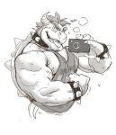  0rang3 better_version_at_source biceps bowser clothing flexing looking_at_viewer male mario_bros muscular nintendo phone selfie shirt smile solo tank_top video_games 