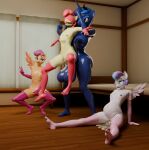 3d_(artwork) absurd_res animal_genitalia animal_penis apple_bloom_(mlp) arm_grab armwear ball_gag balls bdsm big_breasts bodily_fluids bondage bound breasts bulge clothing crouching cum cum_in_pussy cum_inside cum_leaking_out cum_on_balls cum_on_ground cum_on_penis digital_media_(artwork) dominant dominant_female equid equine equine_genitalia equine_penis eye_mask eye_roll female fingering flat_chested flurry_heart_(mlp) freekiller friendship_is_magic from_behind_position gag gagged genital_fluids genitals gesture gloves group hand_gesture handwear hasbro hi_res horn horse inflation intersex intersex/female latex latex_armwear latex_clothing latex_gloves latex_handwear latex_legwear latex_thigh_highs legwear lifted looking_at_another looking_down looking_pleasured mammal my_little_pony penis pony princess_luna_(mlp) scootaloo_(mlp) sex sitting sitting_on_ground small_chest submissive submissive_female thigh_highs v_sign vaginal vaginal_fingering wings