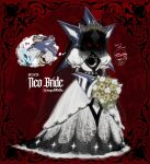  1boy 9474s0ul artist_name artist_self-insert ash_baby_(meme) bridal_veil clothed_robot commentary crossdressing dress english_commentary english_text flower highres holding holding_flower humanoid_robot male_focus meme metal_overlord metal_sonic neo_metal_sonic red_eyes robot sharp_teeth solo sonic_(series) sonic_heroes teeth veil wedding_dress white_dress 