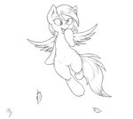  derp_eyes derpy_hooves_(mlp) equine feather female feral flying friendship_is_magic horse joey-darkmeat mammal monochrome my_little_pony pegasus pony solo wings 