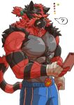 absurd_res anthro asiahao520 biceps fur generation_7_pokemon hi_res incineroar male muscular muscular_anthro muscular_male nintendo pecs pokemon pokemon_(species) solo vein veiny_muscles
