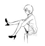  1girl atlus high_heels hosikuzu jacket persona persona_4 satonaka_chie shoes short_hair skirt 
