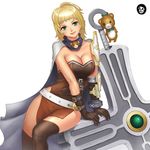  bear breasts cleavage cross dungeon_and_fighter female_priest_(dungeon_and_fighter) gloves grandis grandis_(dungeon_fighter) grandis_gracia priest_(dungeon_and_fighter) scarf stuffed_animal teddy_bear 