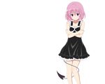  blush cleavage dress momo_velia_deviluke pink_hair short_hair tail to_love_ru to_love_ru_darkness transparent vector 